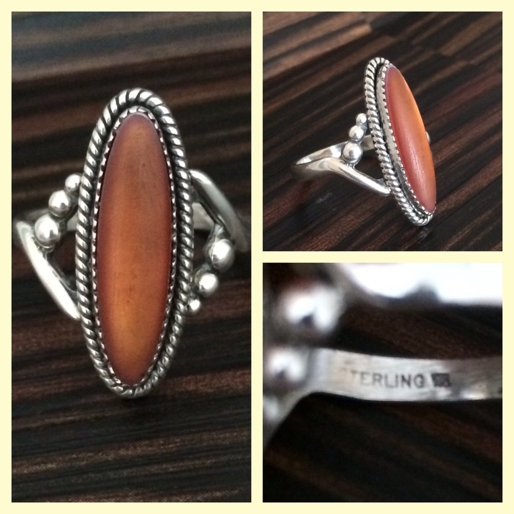 Vintage Golden Amber  Ring